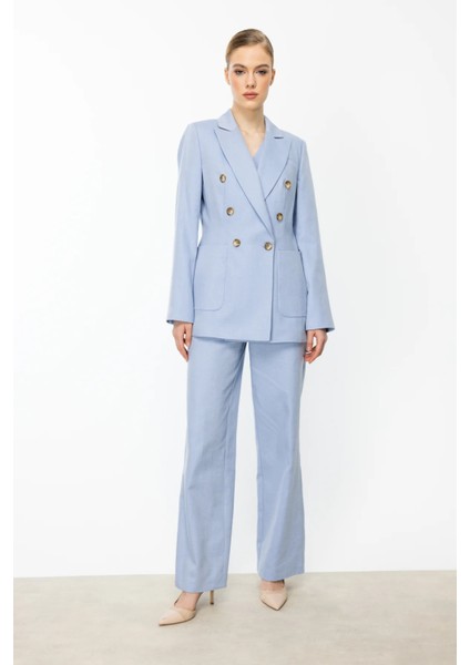 Kruvaze Yaka Torba Cepli Ceket