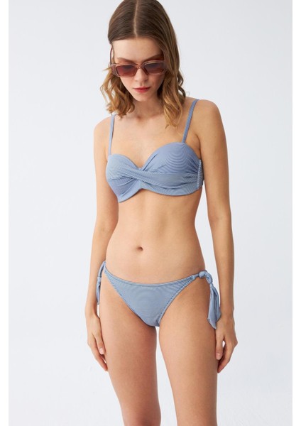 Kadın Straplez Mavi Bikini Takımı