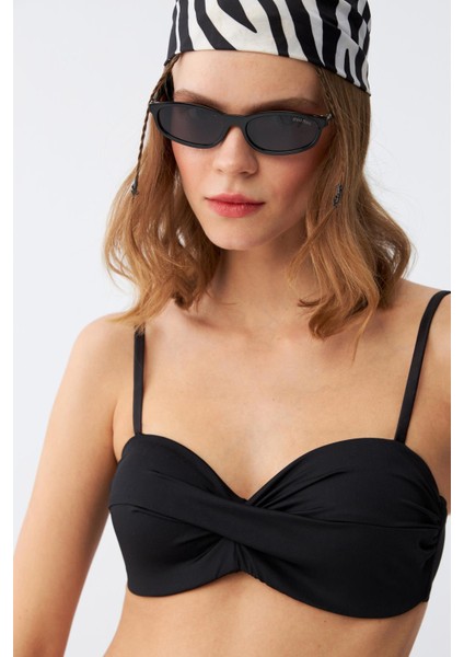 Kadın Straplez Siyah Bikini Takımı