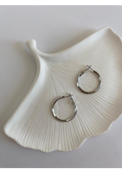 Orta Boy Çelik Halka Küpe