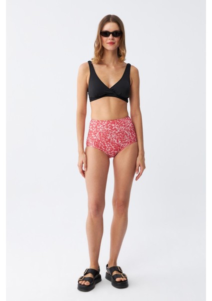 Kadın Pedli Yüksek Bel Bikini Takımı - Siyah fırsatları