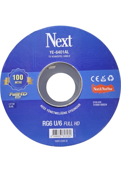 40 Metre Anten Kablosu Full Hd 3D 4K + 4 Lü Lnb Ye- 404 + 4 Contalı Konnektör fiyatları