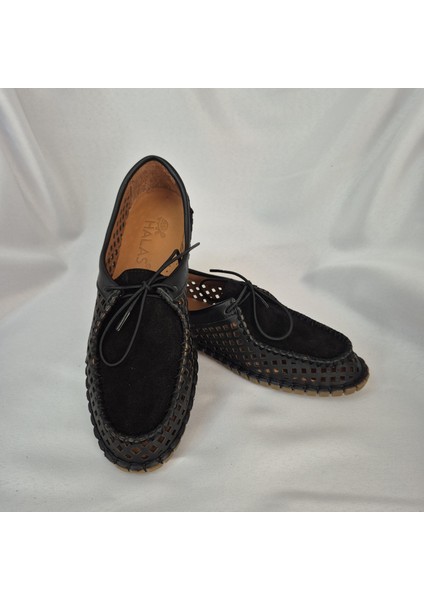 El Dikişli Siyah Kadın Ayakkabı - Yazlık Nefes Alabilir Makosen fiyatları