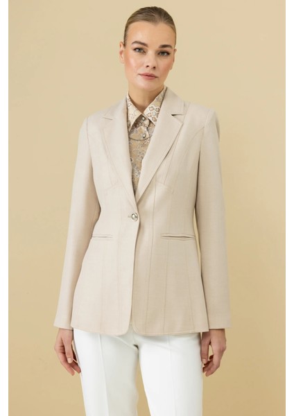 Dikiş Detaylı Süs Cepli Ceket