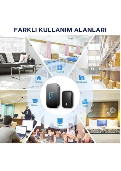 Cacazı Kablosuz Pil Gerektirmeyen Su Geçirmez 60 Melodi Kapı Zili Ev Ofis Depo Akıllı Zil modelleri