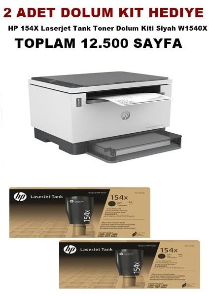 2R3E8A-2T Laserjet Tank Mfp 1602W-2T Yazıcı 2 Adet Toner Hediye
