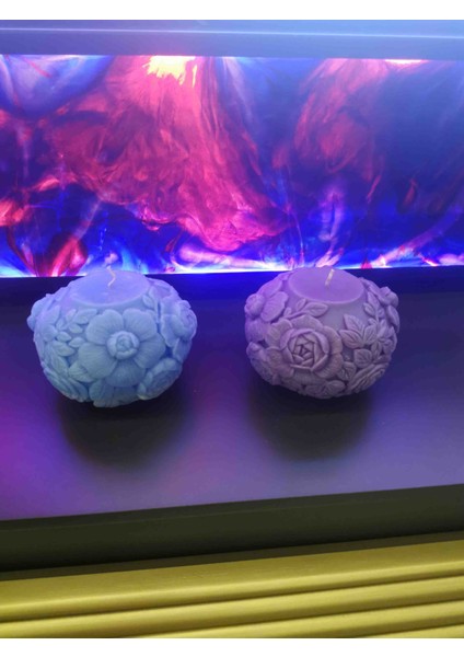 Iv Blue Purple Açık Lila Flowers Çiçek Mum modelleri