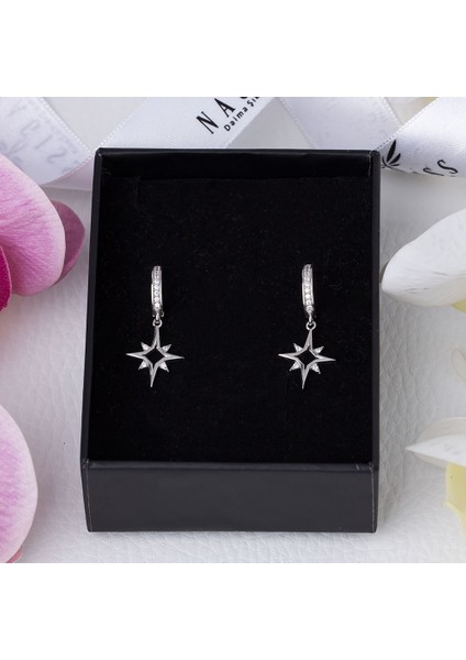 Kuzey Kutup Yıldızı Model 925 Ayar Gümüş Zirkon Taşlı Kadın Küpe fırsatları