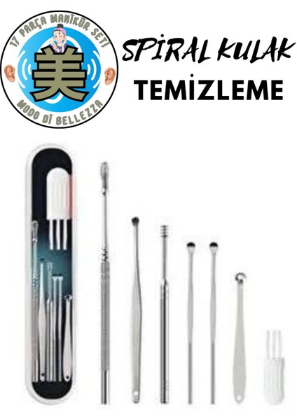 Spiral Kulak Temizleme - Paslanmaz Çelik Temizleme Seti