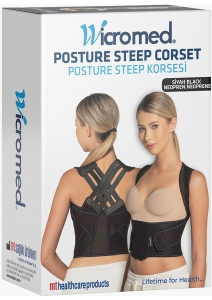 Dik Duruş - Posture Steeep Korsesi Siyah Neopren Kumaş Standart 2