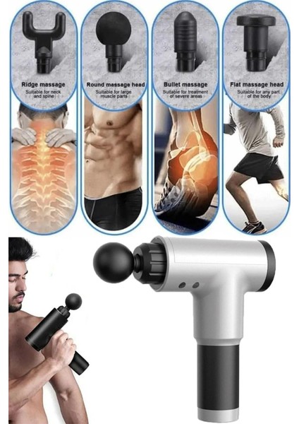 Masaj Tabancası Sporcu Masaj Aleti 4 Başlıklı Şarjlı Masaj Tabancası modelleri