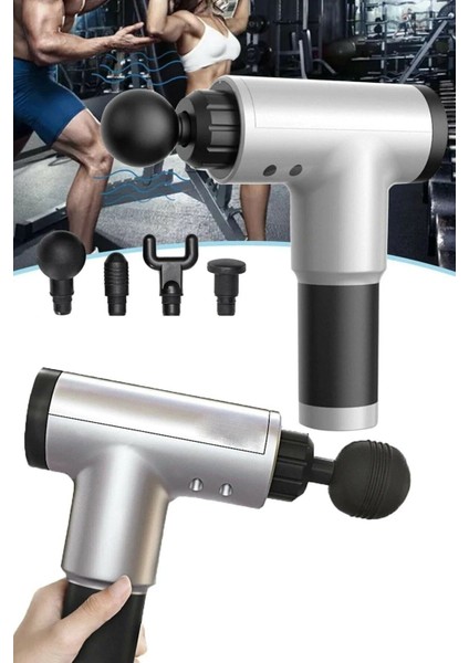 Masaj Tabancası Sporcu Masaj Aleti 4 Başlıklı Şarjlı Masaj Tabancası fırsatları