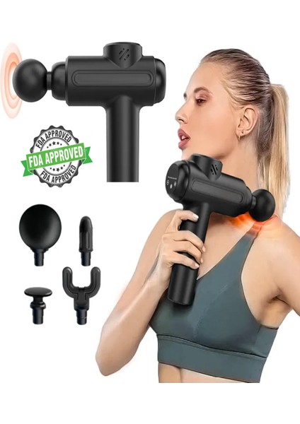 HAMS103 Ekranlı Kablosuz Masaj Tabancası 6 Modlu LCD Dokunmatik Masaj Tabancası Aleti Hız Ayarlı