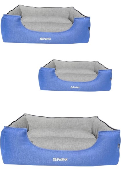 , Mavi-Gri,köpek Yatakları,kedi Yatakları,gabardin Kumaş,yıkanabilir,yastıklı