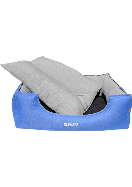 , Mavi-Gri,köpek Yatakları,kedi Yatakları,gabardin Kumaş,yıkanabilir,yastıklı indirimleri