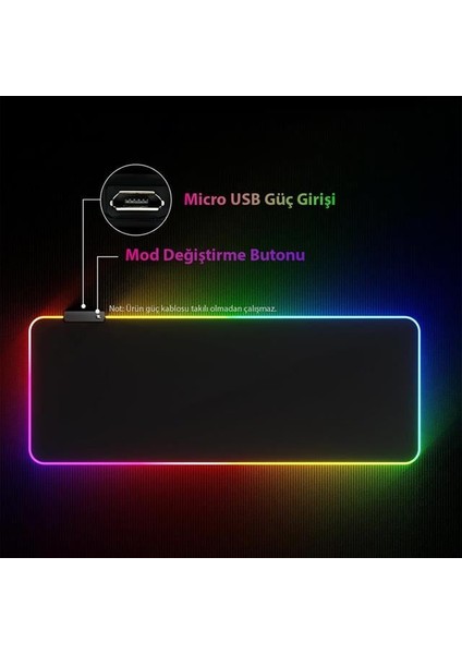 Powermaster PM-25114 Xl Rgb Gaming Mouse Pad 14 Modlu
