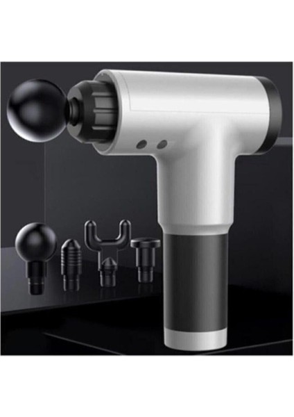 Masaj Tabancası Sporcu Masaj Aleti 4 Başlıklı Şarjlı Titreş Relax En Siga