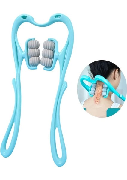 Masaj Aleti 6 Tekerlekli Ayak Bacak Kol Boyun Selülit Plastik Manuel Masaj Silindiri 17X36CM