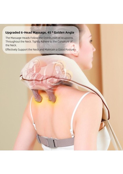 Şarjlı Isıtmalı Ovmalı Sırt Boyun Masaj Aleti Insan Eli Yoğurma Hissi