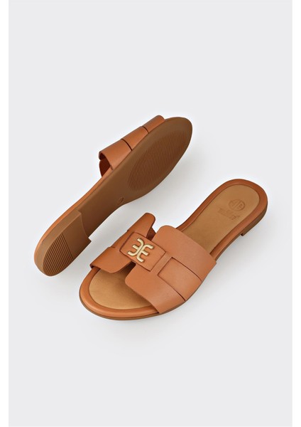 Taba Deri Kadın Terlik modelleri