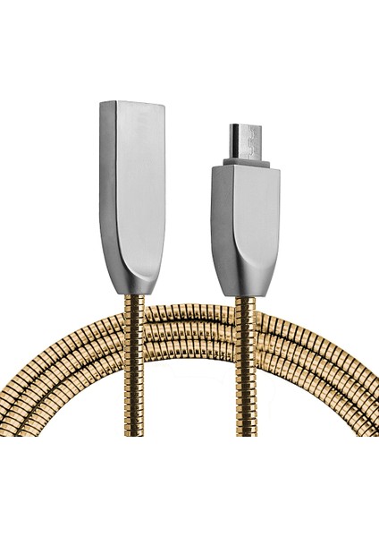 Ally Micro USB Zinc Alloy Dayanıklı 24 A Metal 1mm USB KABLO-(5775) - LKM1655-3870