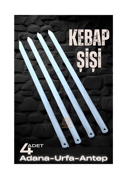 Turk Urfa Şiş Çubukları 4 Adet Galvaniz - LKM2486-7447