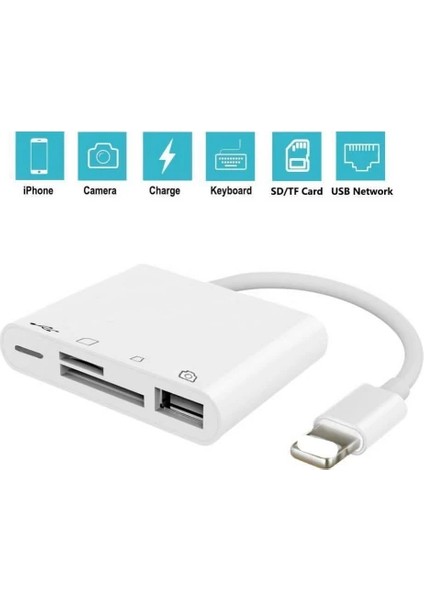 4in1 Iphoneipad Lightning To Tfsd Card USB Kamera Adaptörü NK108L-(5775) - LKM2400-6162