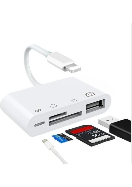 4in1 Iphoneipad Lightning To Tfsd Card USB Kamera Adaptörü NK108L-(5775) - LKM2400-6162