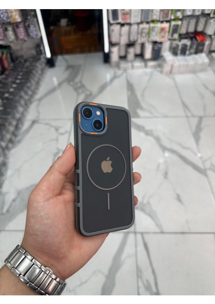 iPhone 14 Karbon Kılıf Tank Magsafe Özellikli Dokulu Buzlu Korumalı Kılıf - Gri fiyatları