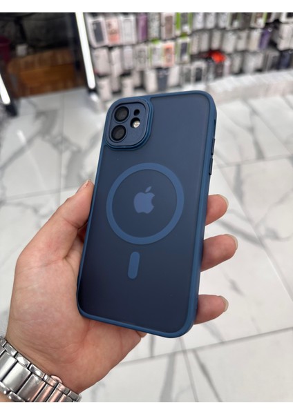 iPhone 11 Kamera Korumalı Kılıf Magsafe Özellikli Mat Tank Koruyucu Kılıf - Lacivert fiyatları