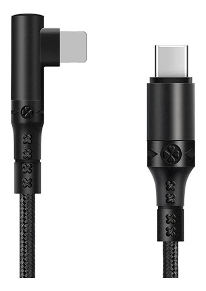 Ally Type-C To Iphone 20W Lightning Hızlı Şarj Kablosu Oyuncu 90 Derece Kablo-(5 - LKM6175-7666