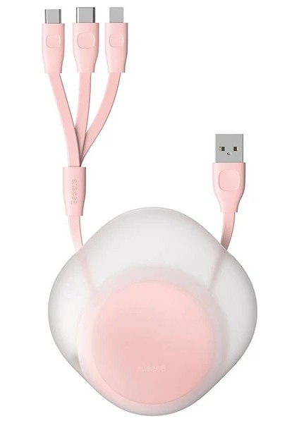 Baseus LET&#039;&#039;S Go Type-C 3AİPHONEMICRO USB 3in1 Çoklu Başlık USB Şarj - LKM3921-7929