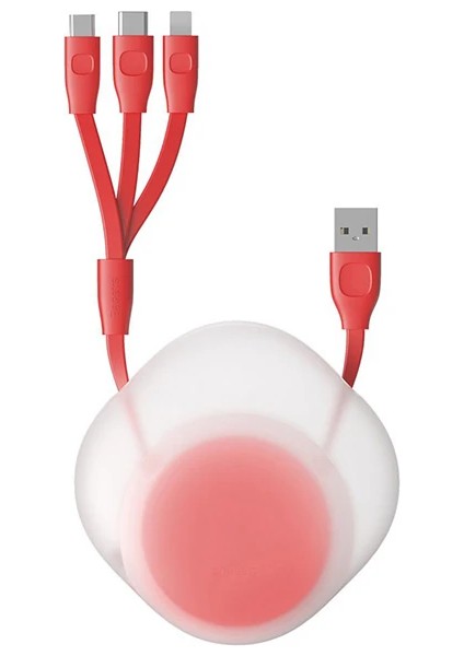 Baseus LET&#039;&#039;S Go Type-C 3AİPHONEMICRO USB 3in1 Çoklu Başlık USB Şarj - LKM3921-7929