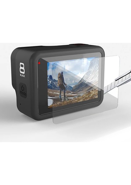 Gor Gopro Hero 8 2in1 Darbe Emici Ekran Koruyucu 2 SET-(5775) - LKM1328-5501