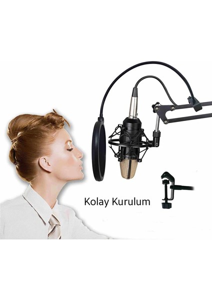 Ally Çift Katman Stüdyo Için Mikrofon Pop Filtre YOUTUBER-(5775) - LKM9086-2064