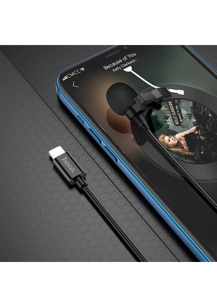 Hoco L14 iPhone Lightning Kablolu Profesyonel Yayıncı Yaka Mikrofonu 2MT-(5775) - LKM9460-9057