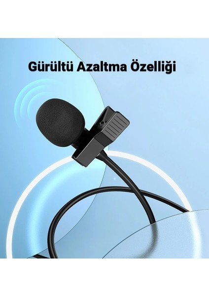 Hoco L14 iPhone Lightning Kablolu Profesyonel Yayıncı Yaka Mikrofonu 2MT-(5775) - LKM9460-9057