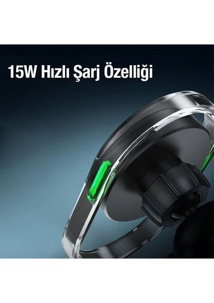 Ally 15W Klima Araç Havalandırma Bölmesi Manyetik Şeffaf Kablosuz Araç Şarj Te - LKM4066-4179 fiyatları