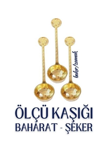 Turk 3 Lü Şeker ve Ölçü Kaşığı Vintage Design - LKM8884-5012