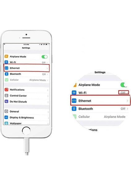 Iphone/ipad Lightning To Ethernet RJ45 Adaptörü NK107A1-(5775) - LKM4386-5343
