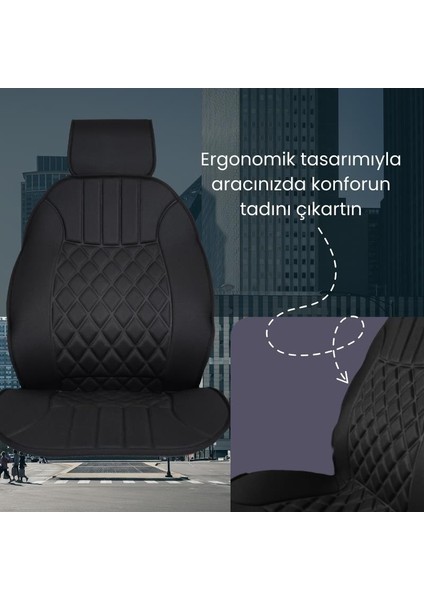 Mitsubishi Attrage Oto Koltuk Minderi Siyah Ön Iki Set