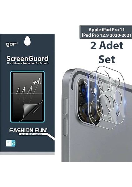 Gor iPad Pro 11 Ipad Pro 12.9 2020-2021 3D Cam Kamera Koruyucu 2 SET-(5775) - LKM3602-5803