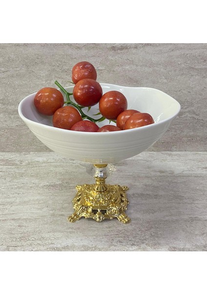 Porselen Ayaklı Bol Kase Gold Ayaklı 20 cm