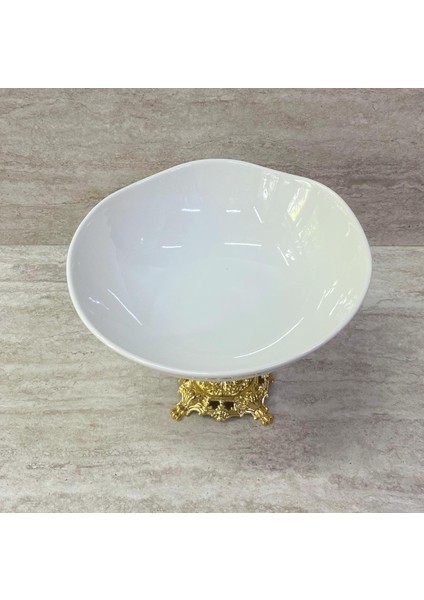 Porselen Ayaklı Bol Kase Gold Ayaklı 20 cm modelleri