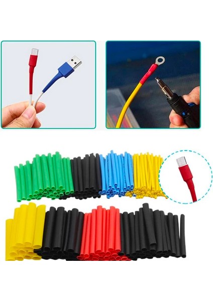 Ally 5 Renk Makaron Isı Ile Daralan Kablo Seti 530 Adet 8 Boy SET-(5775) - LKM9954-9082