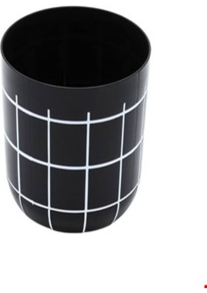 (3 Adet) Dekoratif Plastik Çiçek Saksısı No: 2 Siyah Renk