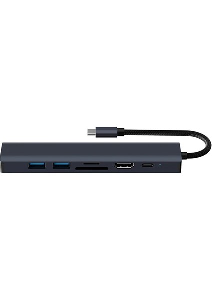 Ally BYL-2303 7 In 1 Type-C To USB + Type-C + Ethernet + Kart Okuyucu + HDMI Dönü? - LKM4926-8522