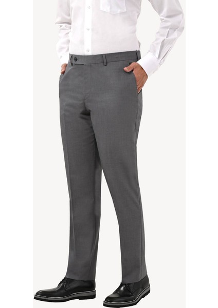 Erkekklasik Kumaş Pantolon Likralı Çiftcepli