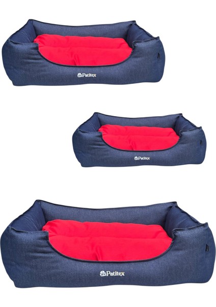 ,lacivert-Kırmızı,köpek Yatakları ,kedi Yatakları, Gabardin Kumaş,yıkanabilir,yastıklı