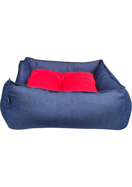 ,lacivert-Kırmızı,köpek Yatakları ,kedi Yatakları, Gabardin Kumaş,yıkanabilir,yastıklı fırsatları